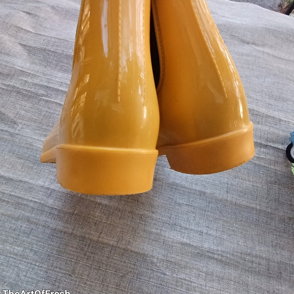 Mustard Yellow Ankle Booties Garden Rain Boots - Picture 9 of 15